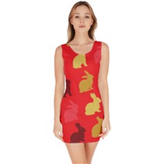 Hare Easter Pattern Animals Sleeveless Bodycon Dress by Amaryn4rt