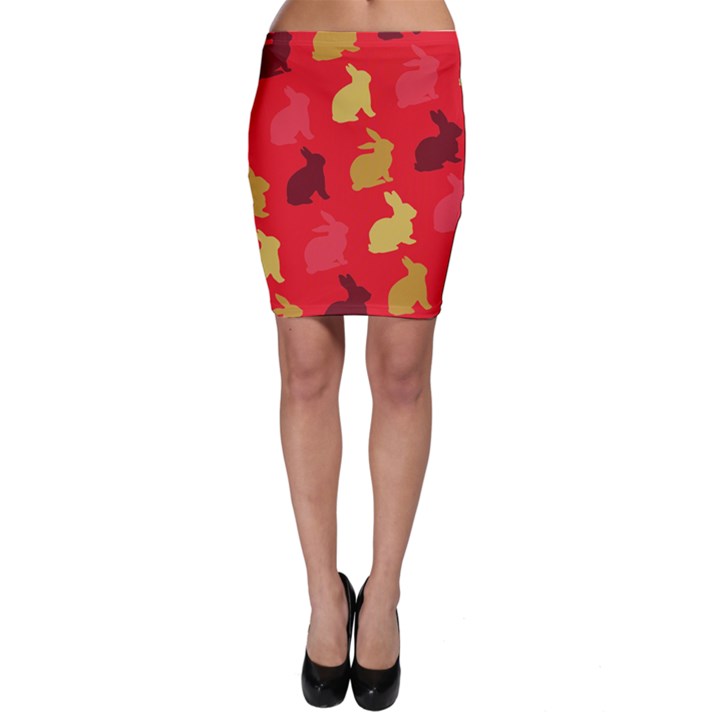 Hare Easter Pattern Animals Bodycon Skirt