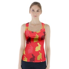 Hare Easter Pattern Animals Racer Back Sports Top