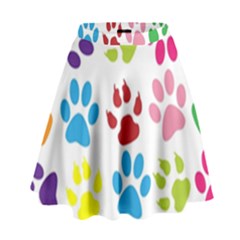 Paw Print Paw Prints Background High Waist Skirt by Amaryn4rt