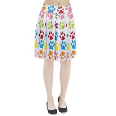 Paw Print Paw Prints Background Pleated Skirt by Amaryn4rt