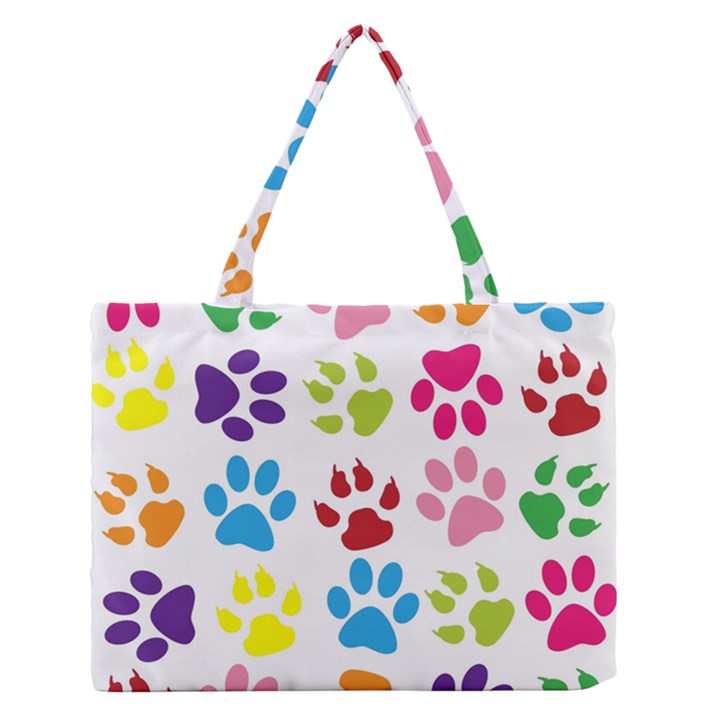 Paw Print Paw Prints Background Medium Zipper Tote Bag