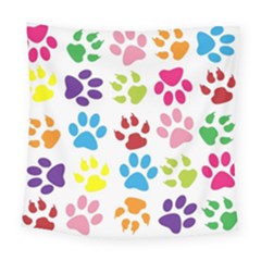 Paw Print Paw Prints Background Square Tapestry (large) by Amaryn4rt