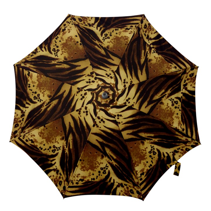 Pattern Tiger Stripes Print Animal Hook Handle Umbrellas (Medium)