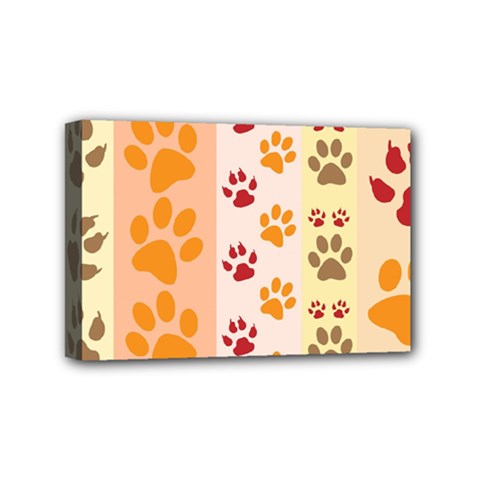 Paw Print Paw Prints Fun Background Mini Canvas 6  X 4  by Amaryn4rt