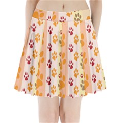 Paw Print Paw Prints Fun Background Pleated Mini Skirt by Amaryn4rt