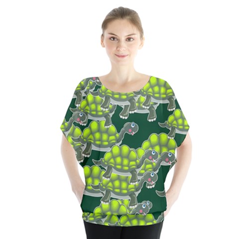 Seamless Tile Background Abstract Turtle Turtles Blouse by Amaryn4rt