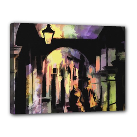 Street Colorful Abstract People Canvas 16  X 12  by Amaryn4rt