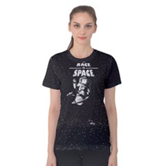 Black The Race To Space  Women s Cotton Tee