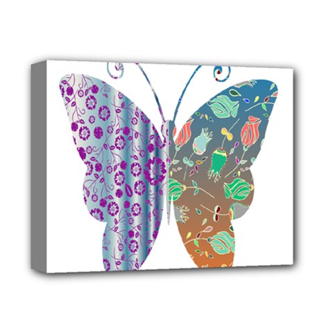 Vintage Style Floral Butterfly Deluxe Canvas 14  X 11  by Amaryn4rt