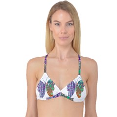 Vintage Style Floral Butterfly Reversible Tri Bikini Top by Amaryn4rt