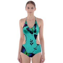 Texture Butterflies Background Cut-out One Piece Swimsuit by Amaryn4rt