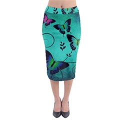 Texture Butterflies Background Midi Pencil Skirt by Amaryn4rt