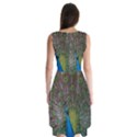 Peacock Feather Beat Rad Blue Sleeveless Chiffon Dress   View2