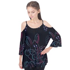 Easter Bunny Hare Rabbit Animal Flutter Tees