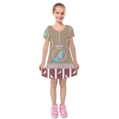 Isolated Wallpaper Bird Sweet Fowl Kids  Short Sleeve Velvet Dress by Amaryn4rt