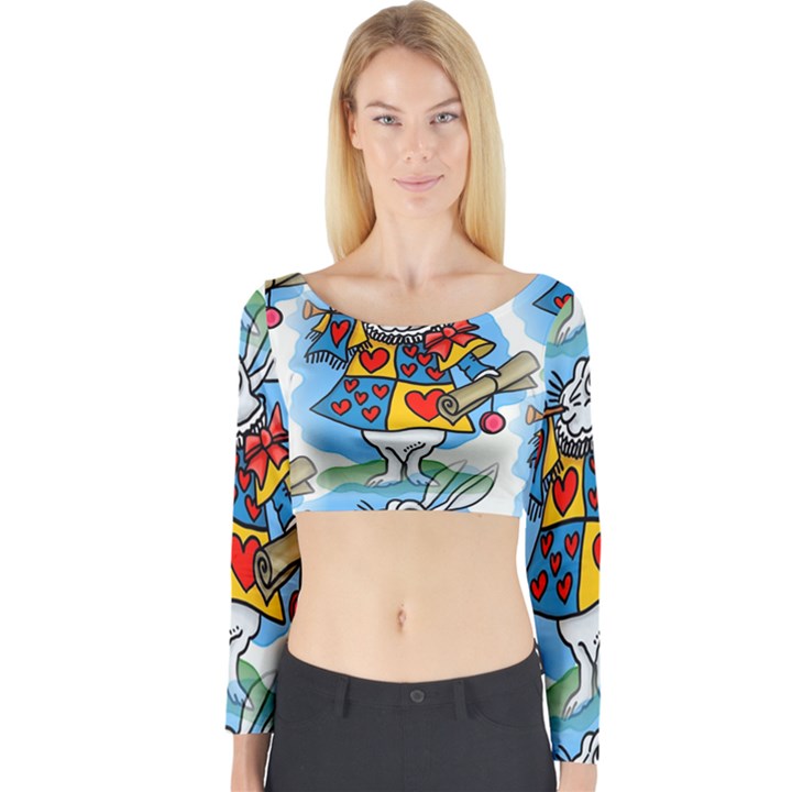 Seamless Repeating Tiling Tileable Long Sleeve Crop Top