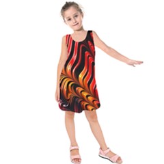 Abstract Fractal Mathematics Abstract Kids  Sleeveless Dress