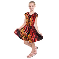 Abstract Fractal Mathematics Abstract Kids  Short Sleeve Dress