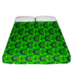 Abstract Art Circles Swirls Stars Fitted Sheet (queen Size)