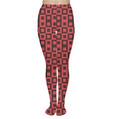 Abstract Background Red Black Women s Tights by Amaryn4rt