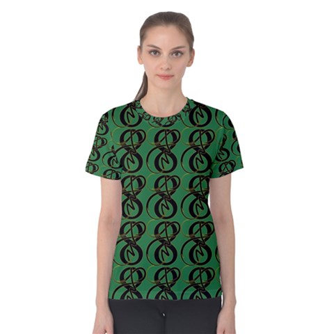 Abstract Pattern Graphic Lines Women s Cotton Tee by Amaryn4rt