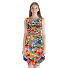 Background Abstract Sleeveless Chiffon Dress  