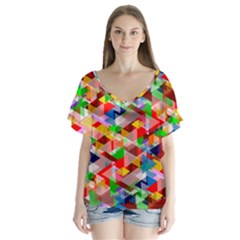 Background Abstract Flutter Sleeve Top