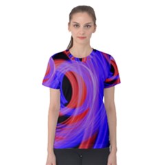 Background Blue Red Women s Cotton Tee