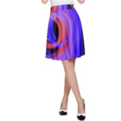 Background Blue Red A-Line Skirt