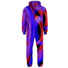 Background Blue Red Hooded Jumpsuit (Men) 