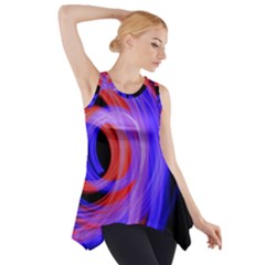 Background Blue Red Side Drop Tank Tunic