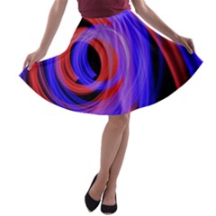 Background Blue Red A-line Skater Skirt