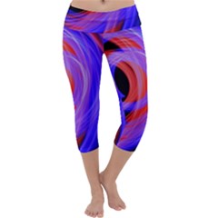 Background Blue Red Capri Yoga Leggings