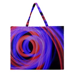 Background Blue Red Zipper Large Tote Bag