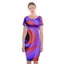 Background Blue Red Classic Short Sleeve Midi Dress View1