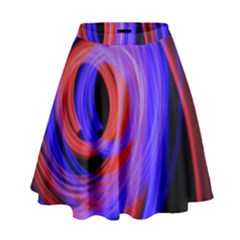 Background Blue Red High Waist Skirt