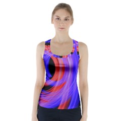 Background Blue Red Racer Back Sports Top