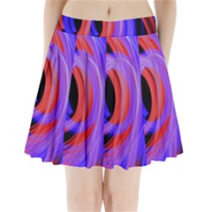 Background Blue Red Pleated Mini Skirt