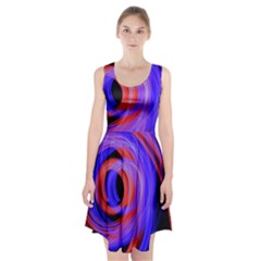 Background Blue Red Racerback Midi Dress