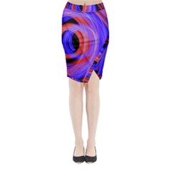 Background Blue Red Midi Wrap Pencil Skirt