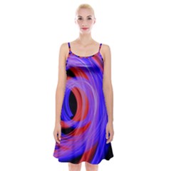 Background Blue Red Spaghetti Strap Velvet Dress