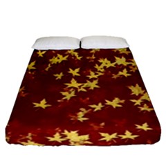 Background Design Leaves Pattern Fitted Sheet (queen Size)