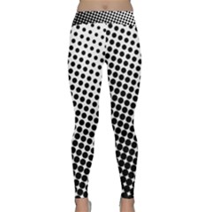 Background Wallpaper Texture Lines Dot Dots Black White Classic Yoga Leggings