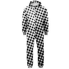 Background Wallpaper Texture Lines Dot Dots Black White Hooded Jumpsuit (Men) 