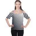 Background Wallpaper Texture Lines Dot Dots Black White Women s Cutout Shoulder Tee View1