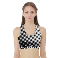 Background Wallpaper Texture Lines Dot Dots Black White Sports Bra with Border