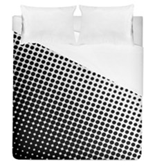 Background Wallpaper Texture Lines Dot Dots Black White Duvet Cover (queen Size)