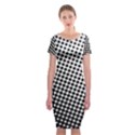 Background Wallpaper Texture Lines Dot Dots Black White Classic Short Sleeve Midi Dress View1