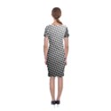 Background Wallpaper Texture Lines Dot Dots Black White Classic Short Sleeve Midi Dress View2